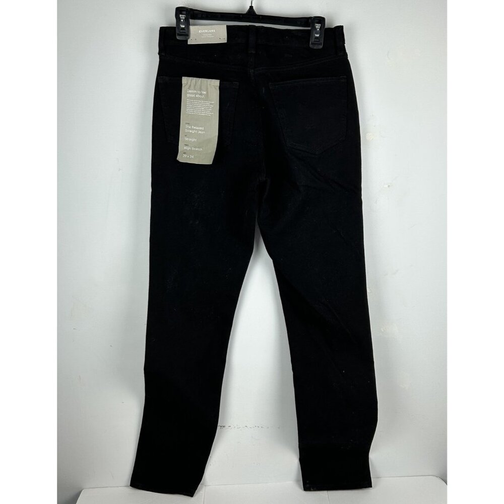 Everlane Uniform Men 29 x 34 Jeans The Relaxed Straight Fit Black High Stretch